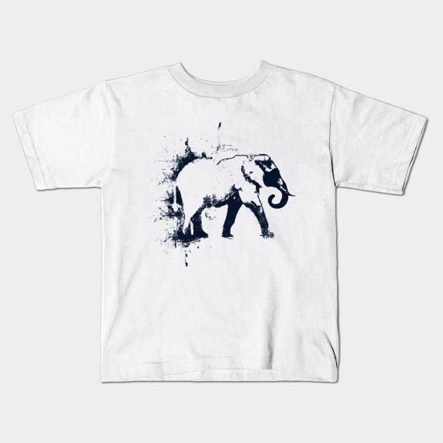 Abstract Stencil Elephant Kids T-Shirt by poppijanne